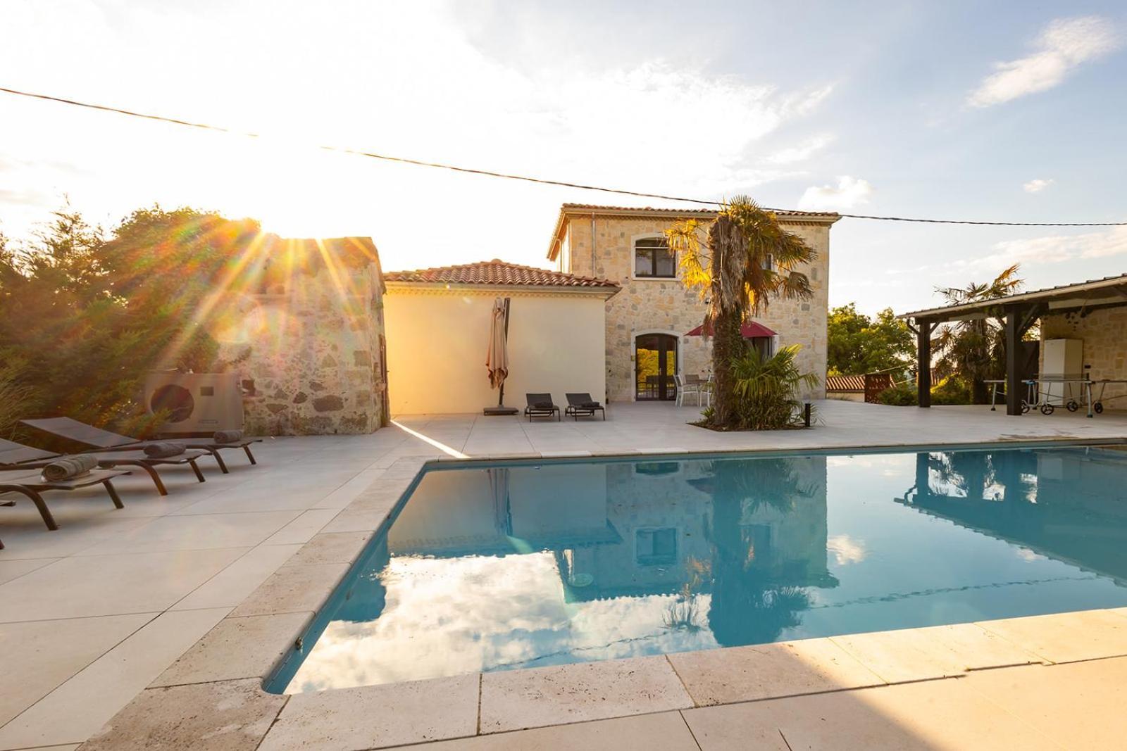 Villa Au Petit Bonheur Avec Clim - Hameau Au Calme - Piscine Chauffee - Petanque Moncrabeau Exterior foto